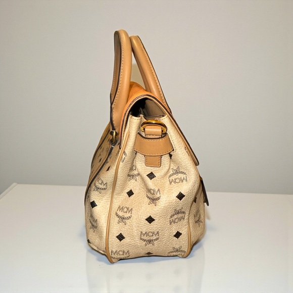 MCM Visetos Satchel with Croc-Embossed Flap - Picture 4 of 15